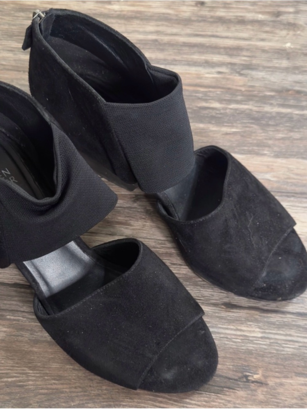 Eileen Fisher Black Suede Open-Toe Shoe